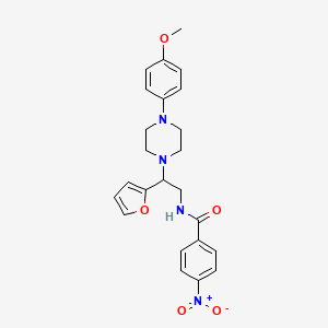 molecular formula C24H26N4O5 B2512101 N-[2-(呋喃-2-基)-2-[4-(4-甲氧基苯基)哌嗪-1-基]乙基]-4-硝基苯甲酰胺 CAS No. 887212-12-6