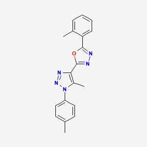 molecular formula C19H17N5O B2512103 2-(5-methyl-1-(p-tolyl)-1H-1,2,3-triazol-4-yl)-5-(o-tolyl)-1,3,4-oxadiazole CAS No. 951899-99-3