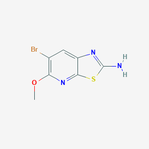 molecular formula C7H6BrN3OS B2512131 6-Bromo-5-methoxythiazolo[5,4-b]pyridin-2-amine CAS No. 1198319-50-4