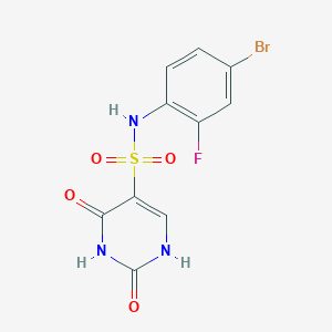 molecular formula C10H7BrFN3O4S B2512141 N-(4-溴-2-氟苯基)-2-羟基-6-氧代-1,6-二氢嘧啶-5-磺酰胺 CAS No. 897622-80-9