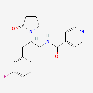 N-(3-(3-fluorophenyl)-2-(2-oxopyrrolidin-1-yl)propyl)isonicotinamide