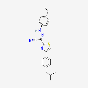 (2E)-N-(4-ethylanilino)-4-[4-(2-methylpropyl)phenyl]-1,3-thiazole-2-carboximidoyl cyanide