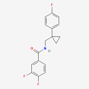 molecular formula C17H14F3NO B2512165 3,4-difluoro-N-((1-(4-fluorophenyl)cyclopropyl)methyl)benzamide CAS No. 1049340-62-6