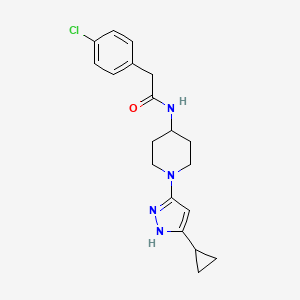 2-(4-chlorophenyl)-N-[1-(5-cyclopropyl-1H-pyrazol-3-yl)piperidin-4-yl]acetamide