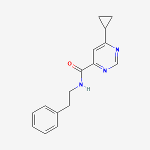 molecular formula C16H17N3O B2512179 6-Cyclopropyl-N-(2-phenylethyl)pyrimidine-4-carboxamide CAS No. 2380079-41-2