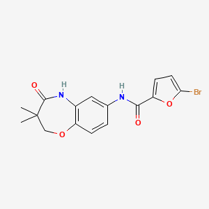 molecular formula C16H15BrN2O4 B2512181 5-bromo-N-(3,3-dimethyl-4-oxo-2,3,4,5-tetrahydrobenzo[b][1,4]oxazepin-7-yl)furan-2-carboxamide CAS No. 921842-67-3