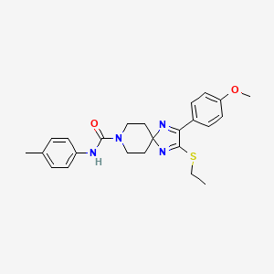 molecular formula C24H28N4O2S B2512182 2-(ethylthio)-3-(4-methoxyphenyl)-N-(p-tolyl)-1,4,8-triazaspiro[4.5]deca-1,3-diene-8-carboxamide CAS No. 894884-70-9