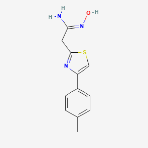 molecular formula C12H13N3OS B2512184 N'-hydroxy-2-[4-(4-methylphenyl)-1,3-thiazol-2-yl]ethanimidamide CAS No. 329267-09-6