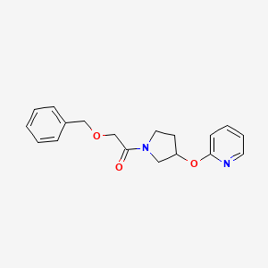 molecular formula C18H20N2O3 B2512190 2-(苄氧基)-1-(3-(吡啶-2-yloxy)吡咯烷-1-基)乙酮 CAS No. 1903032-99-4