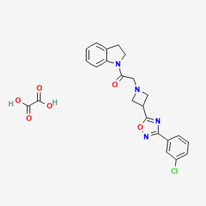 molecular formula C23H21ClN4O6 B2512194 2-(3-(3-(3-氯苯基)-1,2,4-恶二唑-5-基)氮杂环丁烷-1-基)-1-(吲哚林-1-基)乙酮草酸盐 CAS No. 1351611-36-3