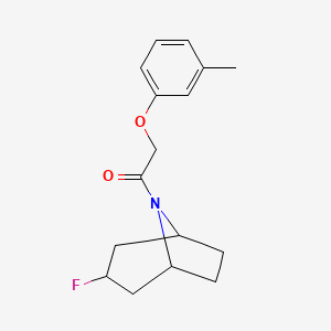 molecular formula C16H20FNO2 B2512195 1-{3-Fluoro-8-azabicyclo[3.2.1]octan-8-yl}-2-(3-methylphenoxy)ethan-1-one CAS No. 2310156-87-5