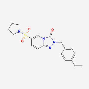 molecular formula C19H20N4O3S B2512203 6-(pyrrolidin-1-ylsulfonyl)-2-(4-vinylbenzyl)[1,2,4]triazolo[4,3-a]pyridin-3(2H)-one CAS No. 1251704-86-5