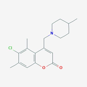 6-chloro-5,7-dimethyl-4-((4-methylpiperidin-1-yl)methyl)-2H-chromen-2-one