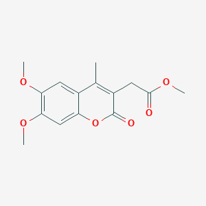 molecular formula C15H16O6 B2512205 methyl 2-(6,7-dimethoxy-4-methyl-2-oxo-2H-chromen-3-yl)acetate CAS No. 924775-40-6