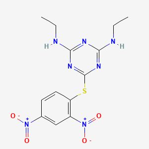 molecular formula C13H15N7O4S B2512206 6-((2,4-dinitrophenyl)thio)-N2,N4-diethyl-1,3,5-triazine-2,4-diamine CAS No. 325994-34-1