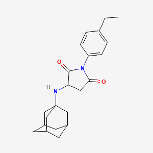 molecular formula C22H28N2O2 B2512207 3-(1-金刚烷基氨基)-1-(4-乙基苯基)吡咯烷-2,5-二酮 CAS No. 1009575-03-4