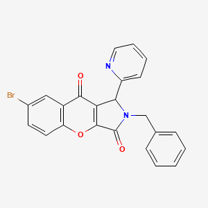 molecular formula C23H15BrN2O3 B2512208 2-Benzyl-7-bromo-1-(pyridin-2-yl)-1,2-dihydrochromeno[2,3-c]pyrrole-3,9-dione CAS No. 849924-00-1
