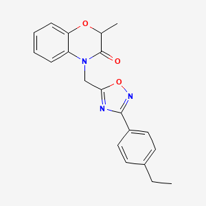 molecular formula C20H19N3O3 B2512210 4-{[3-(4-ethylphenyl)-1,2,4-oxadiazol-5-yl]methyl}-2-methyl-2H-1,4-benzoxazin-3(4H)-one CAS No. 1105251-23-7