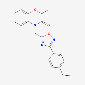 molecular formula C20H19N3O3 B2512210 4-{[3-(4-ethylphenyl)-1,2,4-oxadiazol-5-yl]methyl}-2-methyl-3,4-dihydro-2H-1,4-benzoxazin-3-one CAS No. 1105251-23-7