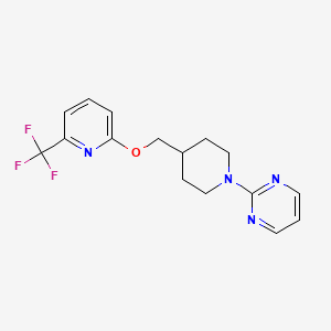 molecular formula C16H17F3N4O B2512214 2-[4-({[6-(Trifluoromethyl)pyridin-2-yl]oxy}methyl)piperidin-1-yl]pyrimidine CAS No. 2198845-31-5