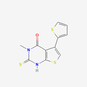 3-methyl-2-sulfanyl-5-(thiophen-2-yl)-3H,4H-thieno[2,3-d]pyrimidin-4-one