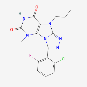 8-(2-Chloro-6-fluorophenyl)-1-methyl-5-propylpurino[8,9-c][1,2,4]triazole-2,4-dione