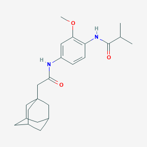 molecular formula C23H32N2O3 B251223 N-{4-[(1-adamantylacetyl)amino]-2-methoxyphenyl}-2-methylpropanamide 