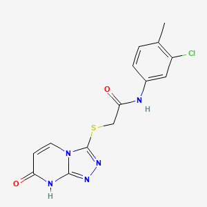 molecular formula C14H12ClN5O2S B2512230 N-(3-chloro-4-methylphenyl)-2-((7-oxo-7,8-dihydro-[1,2,4]triazolo[4,3-a]pyrimidin-3-yl)thio)acetamide CAS No. 877638-56-7