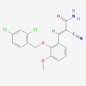 (E)-2-cyano-3-[2-[(2,4-dichlorophenyl)methoxy]-3-methoxyphenyl]prop-2-enamide