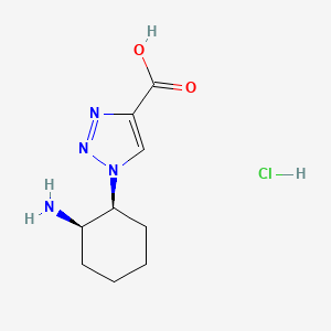 molecular formula C9H15ClN4O2 B2512234 1-[(1S,2R)-2-Aminocyclohexyl]triazole-4-carboxylic acid;hydrochloride CAS No. 2137567-74-7