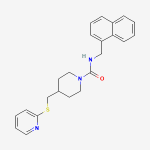 molecular formula C23H25N3OS B2512236 N-(萘-1-基甲基)-4-((吡啶-2-基硫代)甲基)哌啶-1-甲酰胺 CAS No. 1421500-54-0