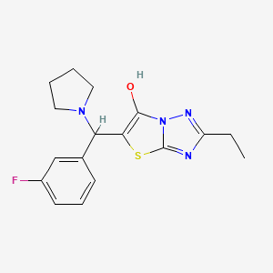 2-Ethyl-5-((3-fluorophenyl)(pyrrolidin-1-yl)methyl)thiazolo[3,2-b][1,2,4]triazol-6-ol