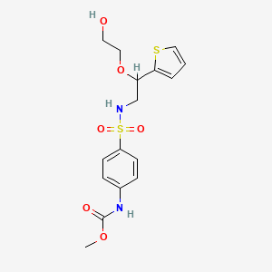 molecular formula C16H20N2O6S2 B2512249 methyl (4-(N-(2-(2-hydroxyethoxy)-2-(thiophen-2-yl)ethyl)sulfamoyl)phenyl)carbamate CAS No. 2034365-34-7