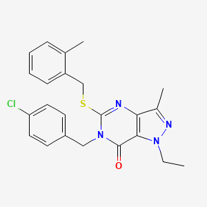 6-(4-chlorobenzyl)-1-ethyl-3-methyl-5-((2-methylbenzyl)thio)-1H-pyrazolo[4,3-d]pyrimidin-7(6H)-one