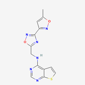 N-((3-(5-methylisoxazol-3-yl)-1,2,4-oxadiazol-5-yl)methyl)thieno[2,3-d]pyrimidin-4-amine