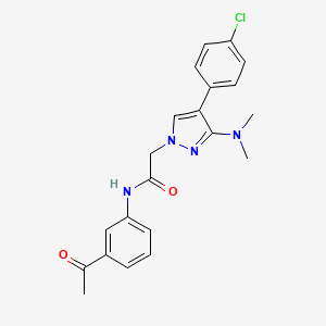 N-(3-acetylphenyl)-2-(4-(4-chlorophenyl)-3-(dimethylamino)-1H-pyrazol-1-yl)acetamide