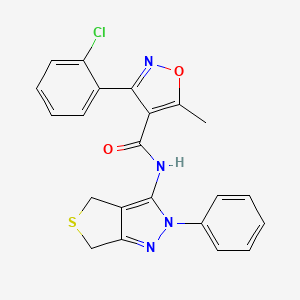 3-(2-chlorophenyl)-5-methyl-N-(2-phenyl-4,6-dihydro-2H-thieno[3,4-c]pyrazol-3-yl)isoxazole-4-carboxamide