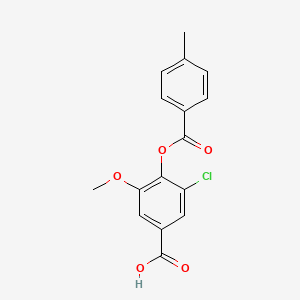 3-Chloro-5-methoxy-4-{[(4-methylphenyl)carbonyl]oxy}benzoic acid