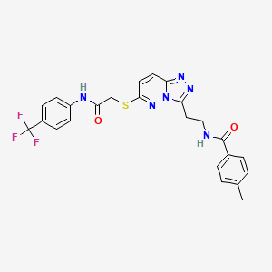 4-methyl-N-(2-(6-((2-oxo-2-((4-(trifluoromethyl)phenyl)amino)ethyl)thio)-[1,2,4]triazolo[4,3-b]pyridazin-3-yl)ethyl)benzamide