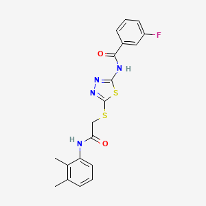 molecular formula C19H17FN4O2S2 B2512282 N-(5-((2-((2,3-二甲苯基)氨基)-2-氧代乙基)硫代)-1,3,4-噻二唑-2-基)-3-氟苯甲酰胺 CAS No. 392294-47-2
