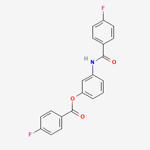 molecular formula C20H13F2NO3 B2512289 3-(4-Fluorobenzamido)phenyl 4-fluorobenzoate CAS No. 391228-36-7