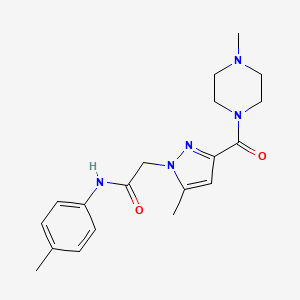 2-(5-methyl-3-(4-methylpiperazine-1-carbonyl)-1H-pyrazol-1-yl)-N-(p-tolyl)acetamide