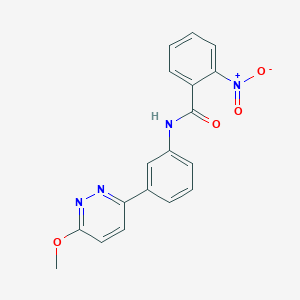 molecular formula C18H14N4O4 B2512295 N-[3-(6-甲氧基哒嗪-3-基)苯基]-2-硝基苯甲酰胺 CAS No. 899746-46-4