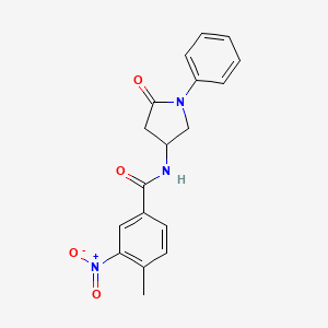 4-methyl-3-nitro-N-(5-oxo-1-phenylpyrrolidin-3-yl)benzamide