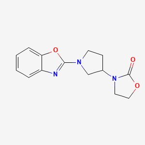 molecular formula C14H15N3O3 B2512300 3-[1-(1,3-Benzoxazol-2-yl)pyrrolidin-3-yl]-1,3-oxazolidin-2-one CAS No. 2380041-44-9