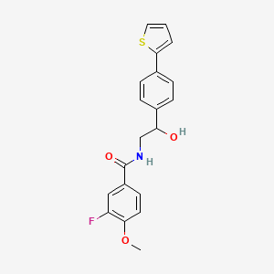 molecular formula C20H18FNO3S B2512306 3-Fluoro-N-[2-hydroxy-2-(4-thiophen-2-ylphenyl)ethyl]-4-methoxybenzamide CAS No. 2380185-69-1