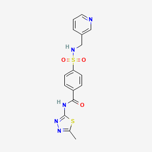 molecular formula C16H15N5O3S2 B2512317 N-(5-methyl-1,3,4-thiadiazol-2-yl)-4-[(pyridin-3-ylmethyl)sulfamoyl]benzamide CAS No. 881933-06-8