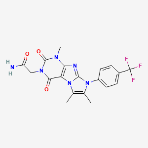 molecular formula C19H17F3N6O3 B2512322 2-[4,7,8-Trimethyl-1,3-dioxo-6-[4-(trifluoromethyl)phenyl]purino[7,8-a]imidazol-2-yl]acetamide CAS No. 878734-29-3