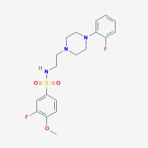 molecular formula C19H23F2N3O3S B2512330 3-fluoro-N-(2-(4-(2-fluorophenyl)piperazin-1-yl)ethyl)-4-methoxybenzenesulfonamide CAS No. 1049391-86-7