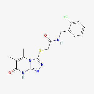 molecular formula C16H16ClN5O2S B2512332 N-(2-chlorobenzyl)-2-((5,6-dimethyl-7-oxo-7,8-dihydro-[1,2,4]triazolo[4,3-a]pyrimidin-3-yl)thio)acetamide CAS No. 891135-97-0